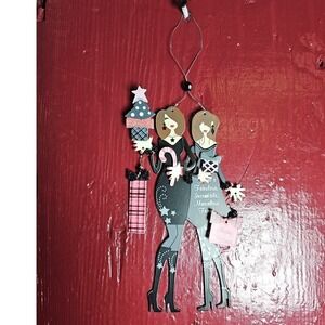 Girlie Holiday Shopping Trip metal ornament , Mom/daughter, friends, good times